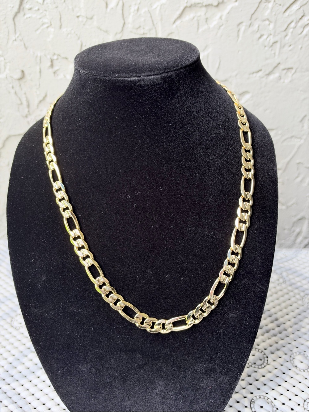 24” 10mm 14K GOLD PLATED Figaro Chain Necklace